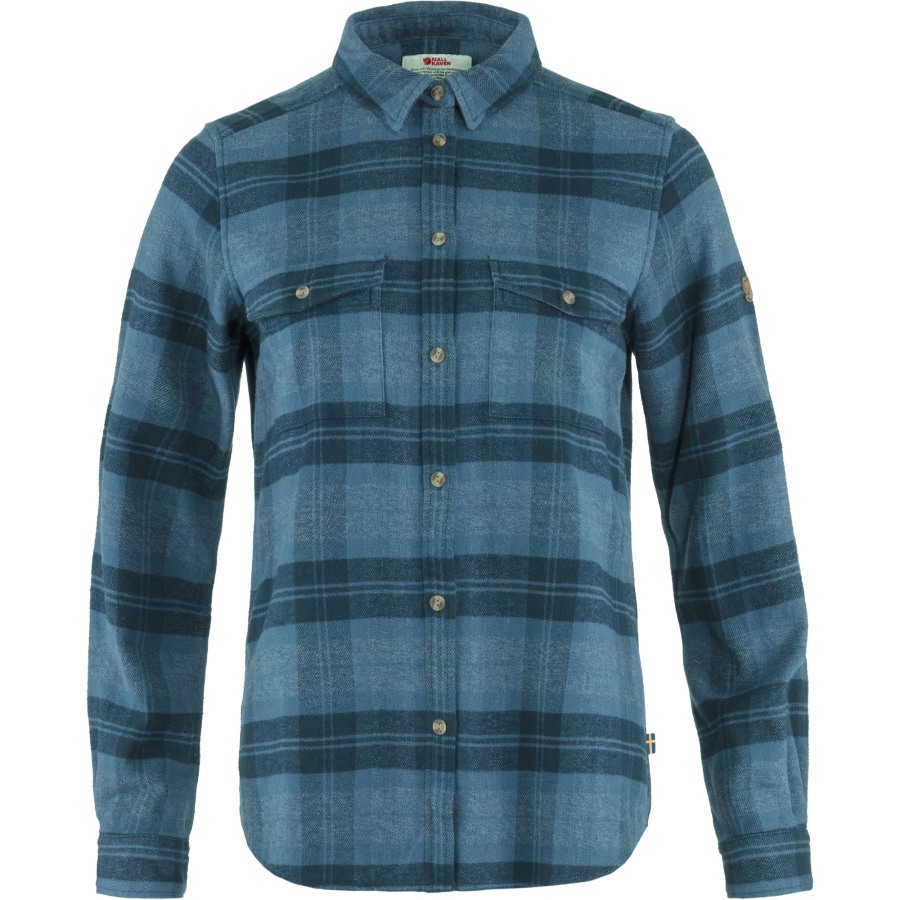 Fjällräven Övik Heavy Flannel Shirt W Indigo Blue-Dark Navy
