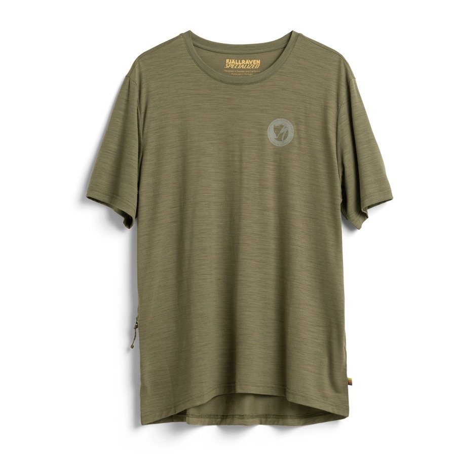 Green Fjällräven Brand S/F Wool T-Shirt M