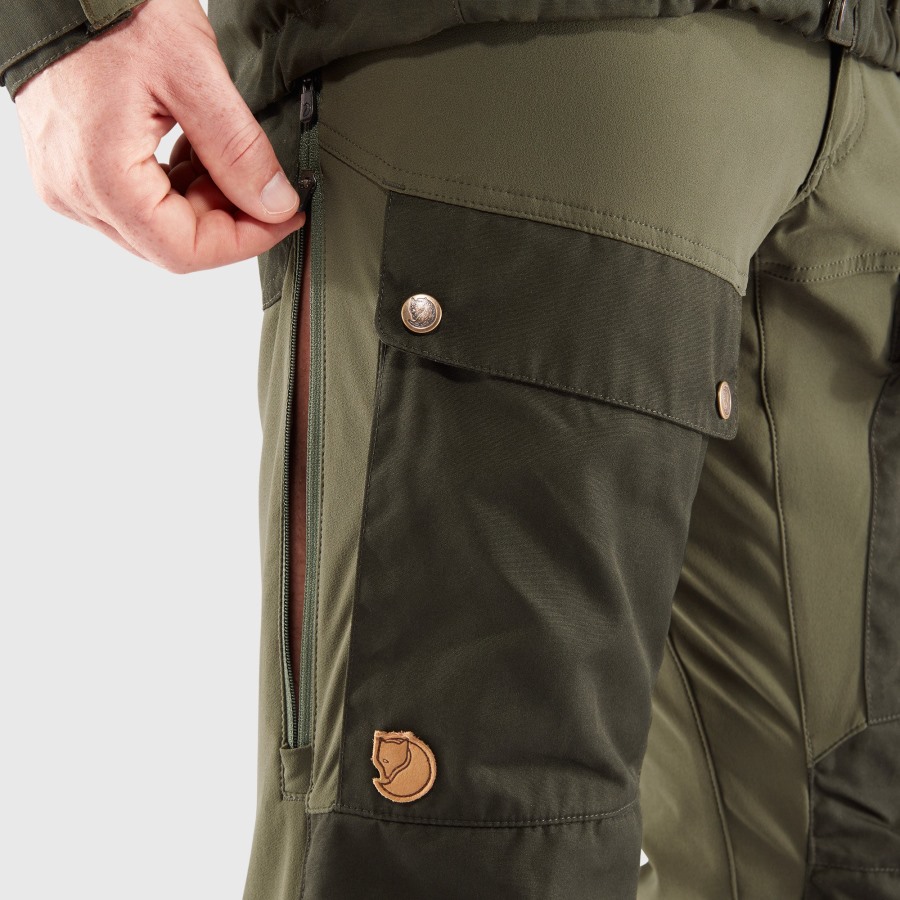 Deep Forest-Laurel Green Fjällräven Brand Keb Trousers M Reg