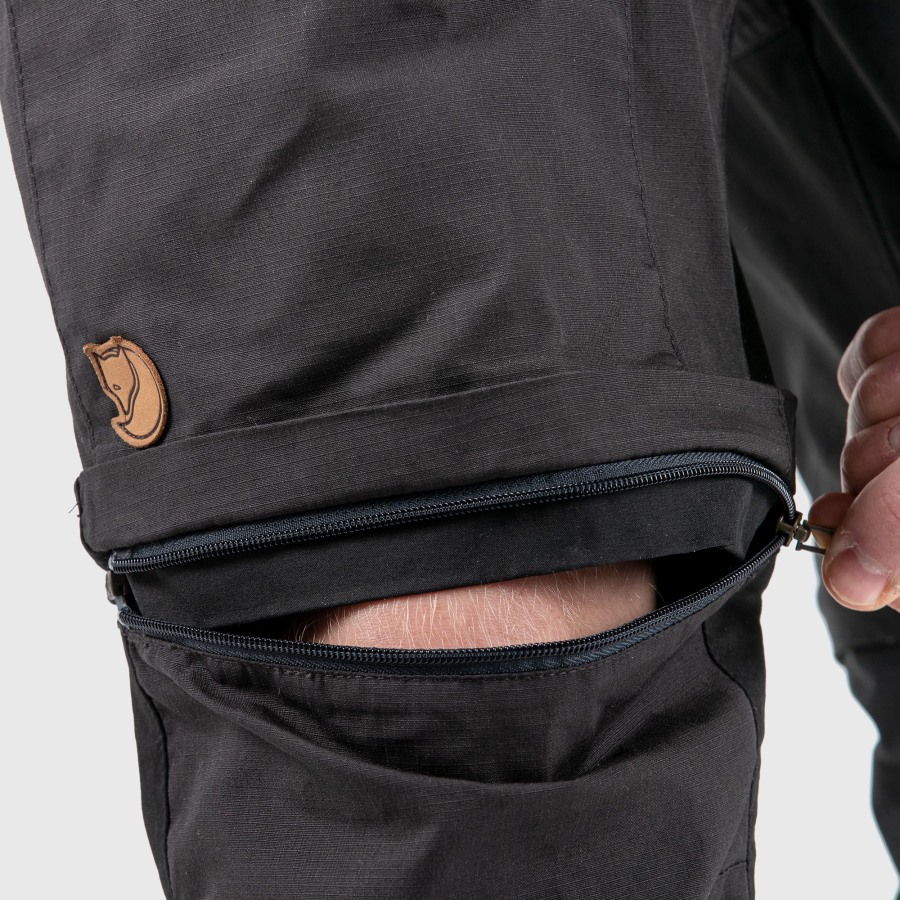 Dark Grey-Black Fjällräven Abisko Lite Trekking Zip-Off M Reg