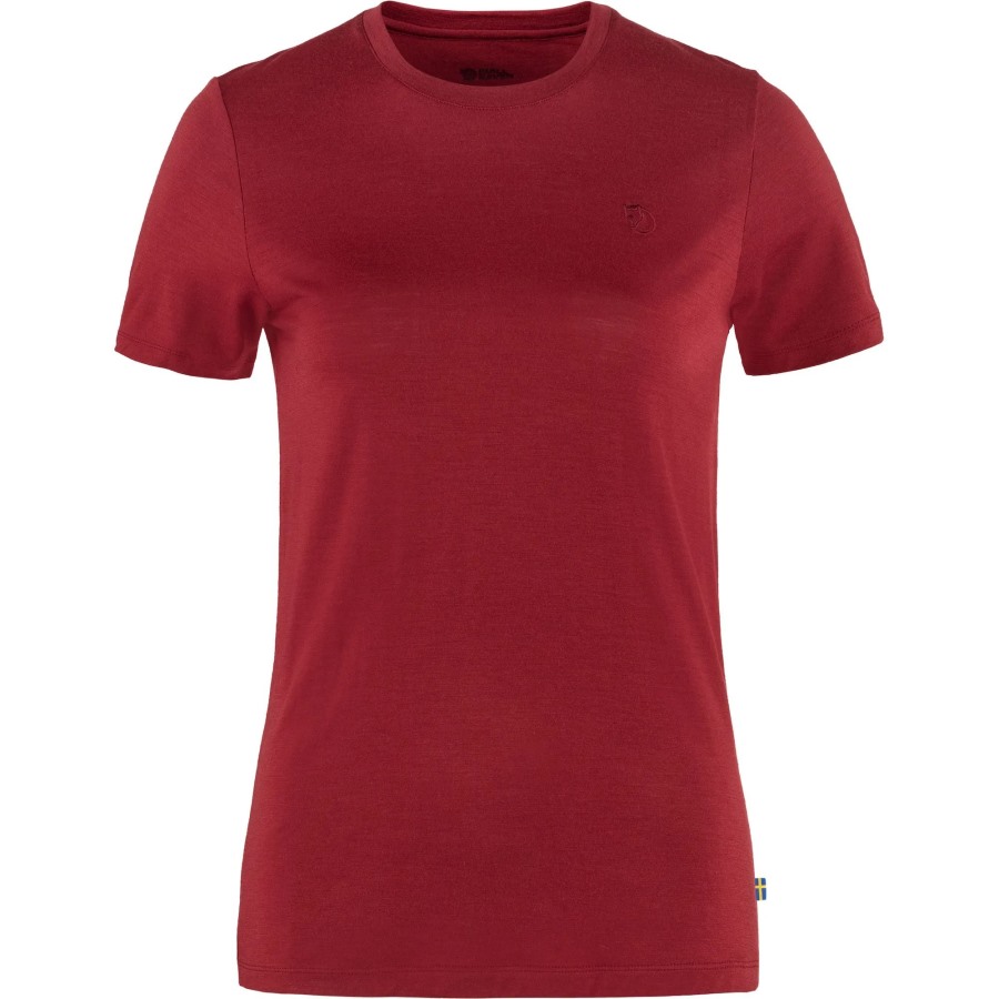 Pomegranate Red Fjällräven Abisko Wool Ss W