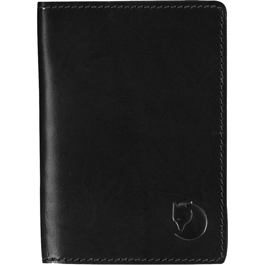 Black Leather Passport Cover Fjällräven