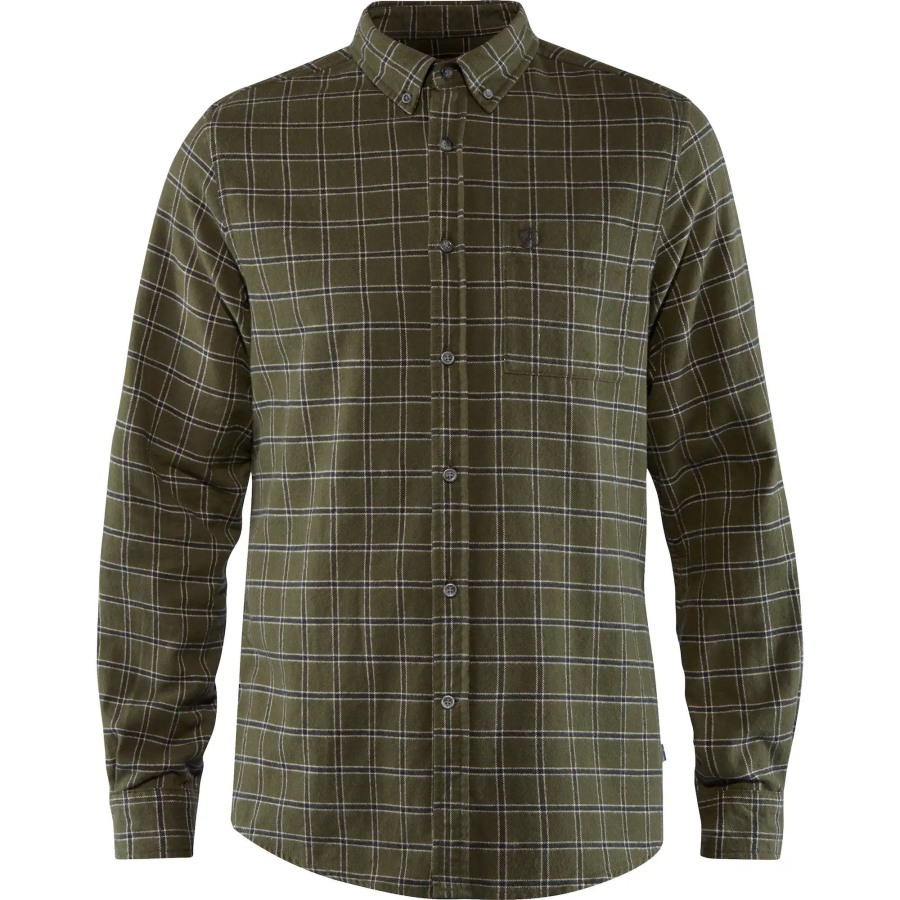 Övik Flannel Shirt M Fjällräven Deep Forest