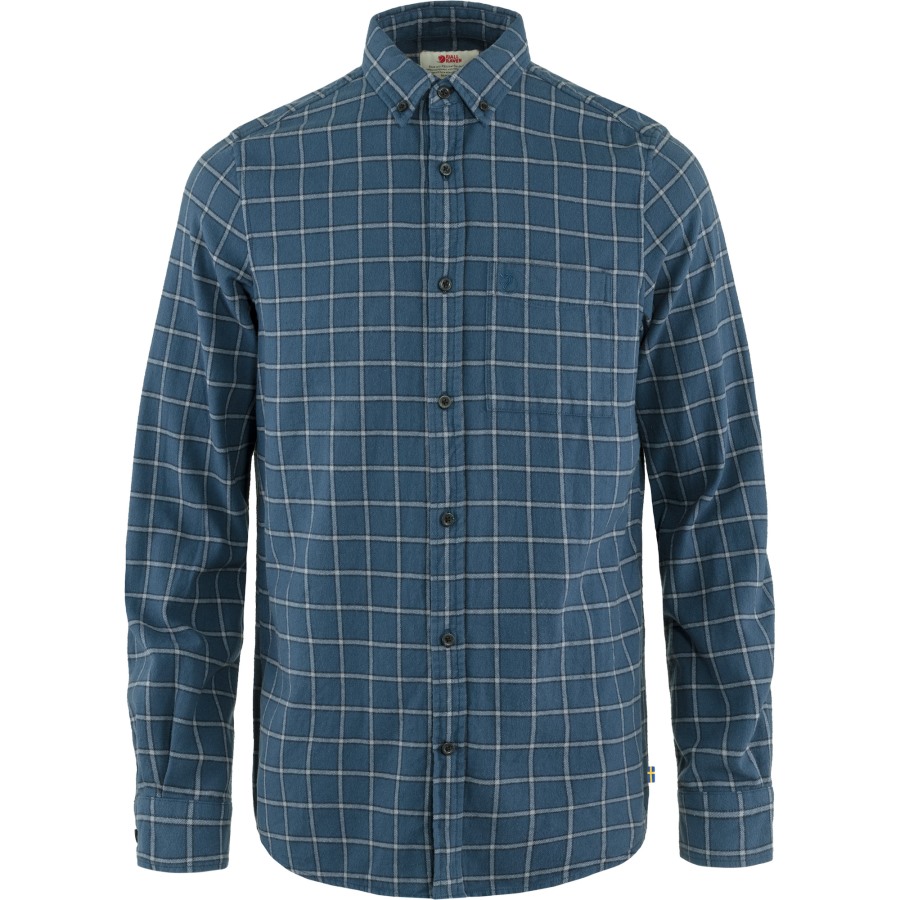 Fjällräven Indigo Blue-Flint Grey Övik Flannel Shirt M