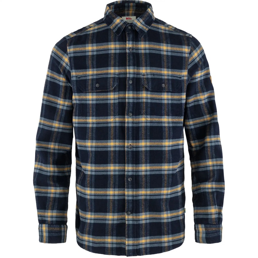 Fjällräven Övik Heavy Flannel Shirt M Dark Navy-Buckwheat Brown