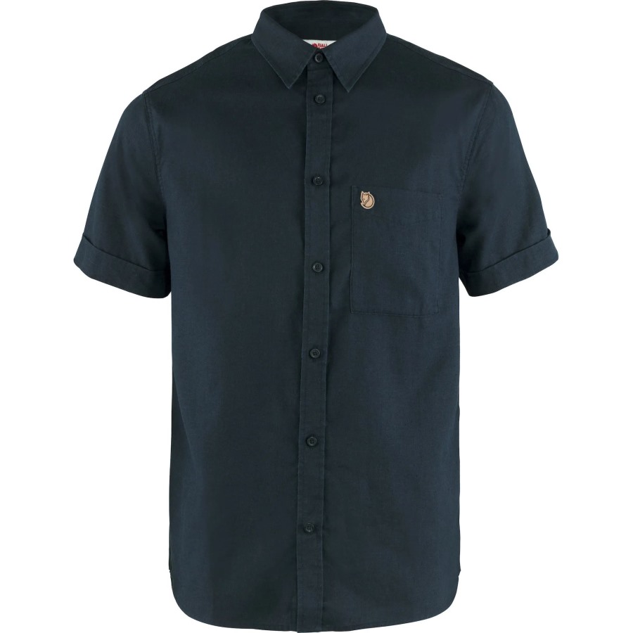 Övik Travel Shirt Ss M Dark Navy Fjällräven