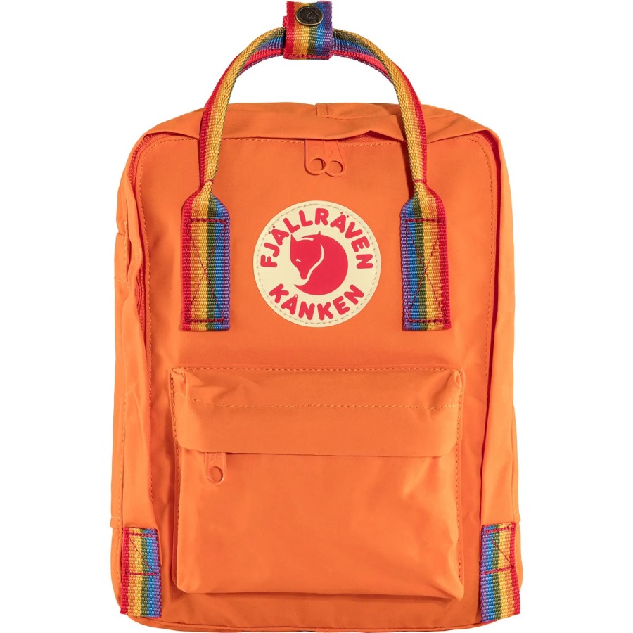 Burnt Orange-Rainbow Pattern Fjällräven Kånken Rainbow Mini