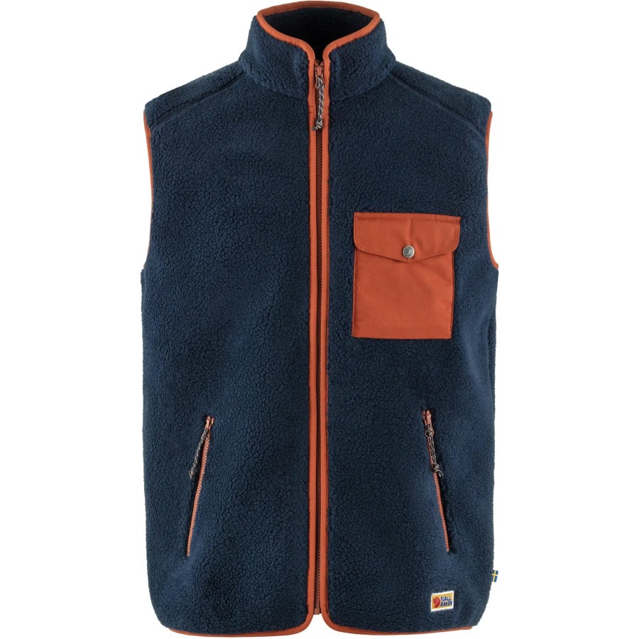 Navy-Autumn Leaf Vardag Pile Fleece Vest M Fjällräven