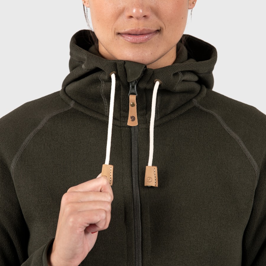 Dark Grey Fjällräven Övik Fleece Hoodie W