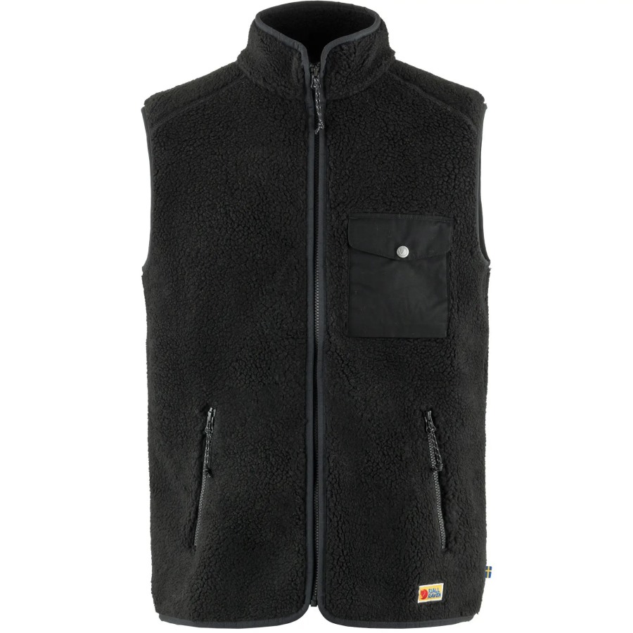 Black Fjällräven Vardag Pile Fleece Vest M