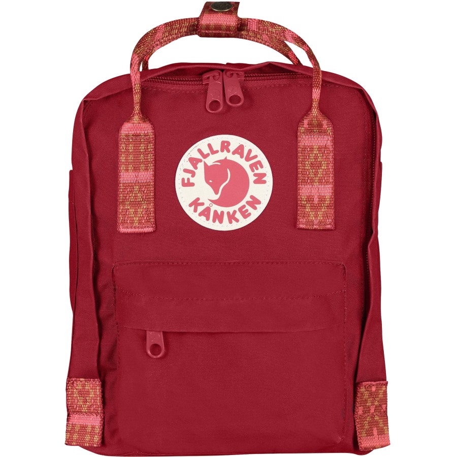 Deep Red-Folk Pattern Kånken Mini Fjällräven